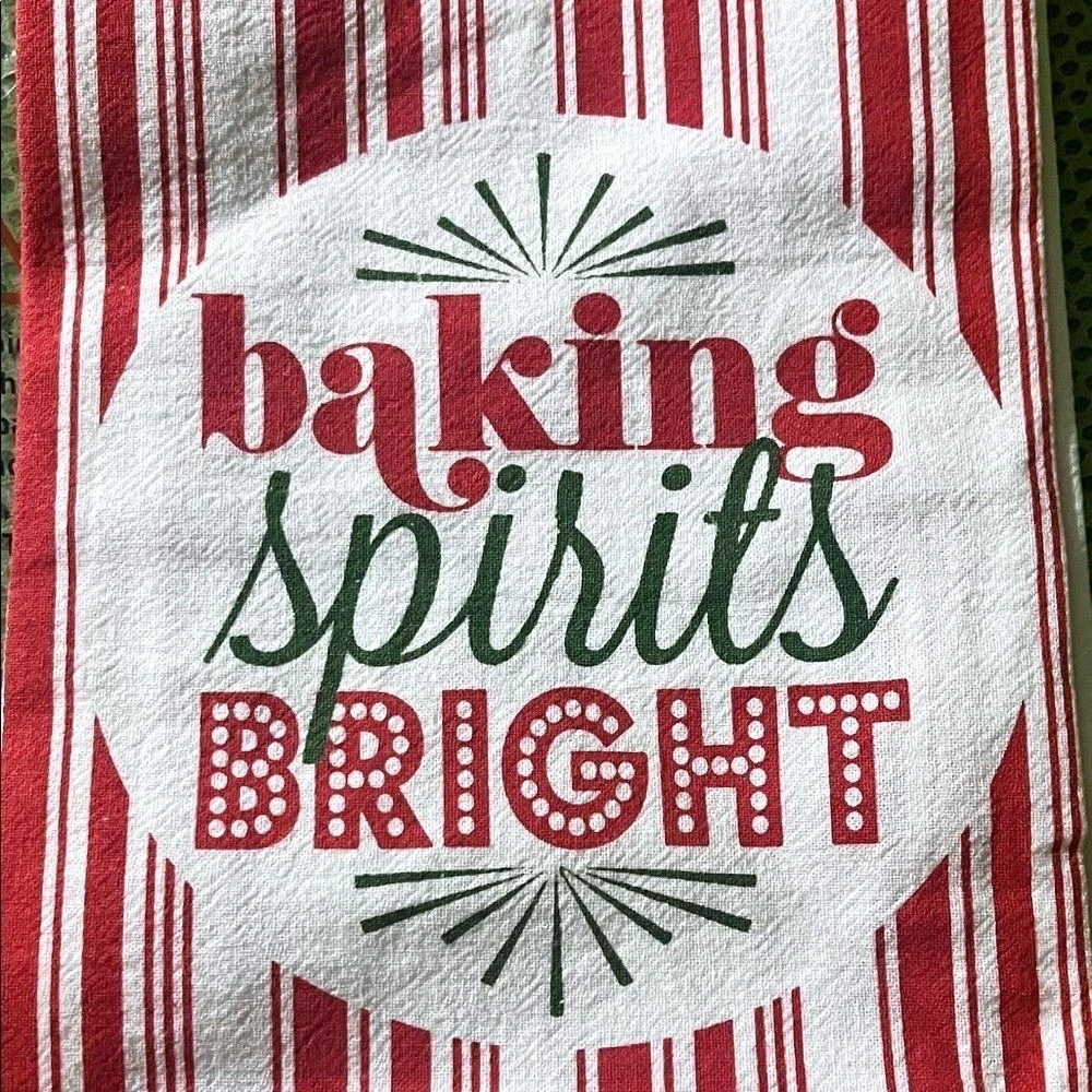 Serafina Home Kitchen Towel Set Of 3 Baking Spirits Bright Red White Festive